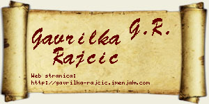 Gavrilka Rajčić vizit kartica